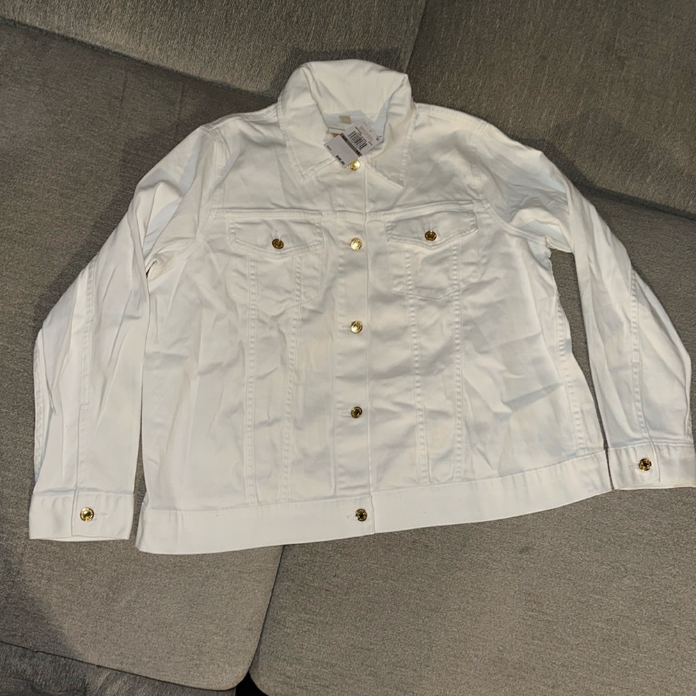 Michale Kors White Jean Jacket
